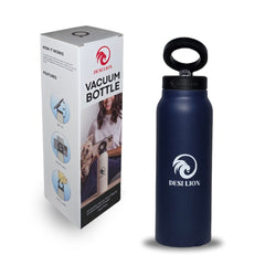 DESI LION Water Bottle 710ml With Magnetic Phone Holder – Stainless Steel Vacuum Insulated Flask with Magnetic Mount | Keeps Drinks Hot & Cold | Leak-Proof Sports Bottle for Gym, Office, Travel & Outdoor Use