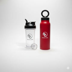 2-in-1 Set: 500ml Protein Shaker + 710ml Insulated Water Bottle with Magnetic Phone Holder | Gym, Fitness & Travel Bottle | Hot 12H / Cold 24H