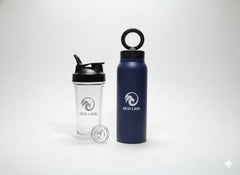2-in-1 Set: 500ml Protein Shaker + 710ml Insulated Water Bottle with Magnetic Phone Holder | Gym, Fitness & Travel Bottle | Hot 12H / Cold 24H