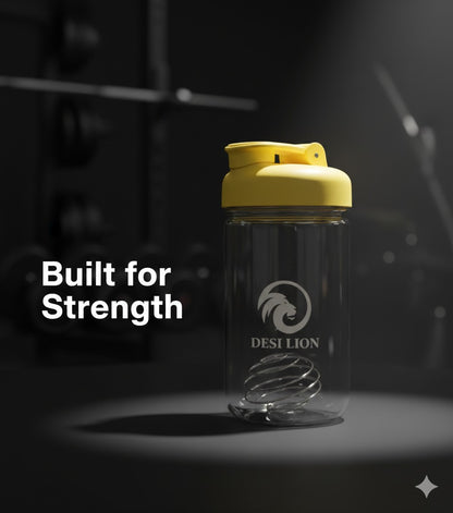 DESI LION Protein Shaker Bottle 750ml – Strong Tritan Build, BPA-Free, Leak-Proof, Easy to Clean with Stainless Mixing Ball