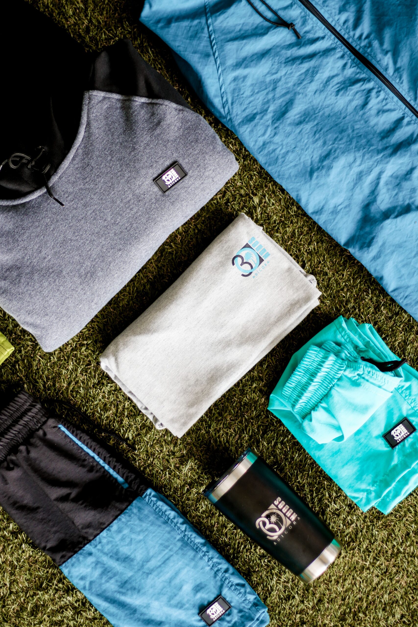 Workout apparel flat lay - gym clothing